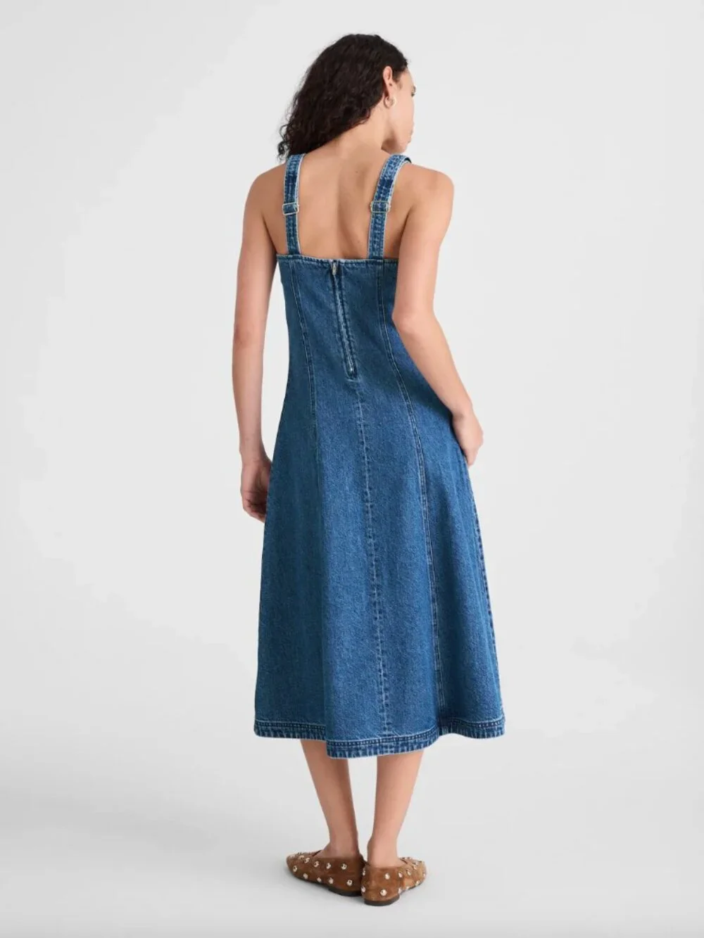 NWT! MADEWELL Denim Scoopneck Midi Dress Size Small - Picture 4 of 8